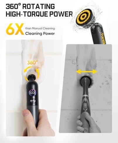 Fanttik Flip G10 Nano HomeCare Cordless Electric Spin Scrubber & 8 PCS Replacement Brush Heads