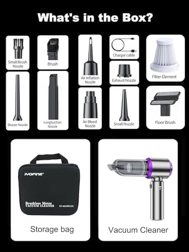 V8 Plus Car Vacuum Cleaner with 5 Replacement HEPA Filters