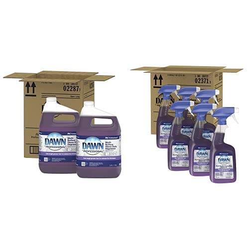 Dawn Professional Multi-Surface Heavy Duty Degreaser, 1 Gallon (Case of 2) + Dawn Professional Multi-Surface Heavy Duty Degreaser Spray, 32 fl oz (Case of 6)