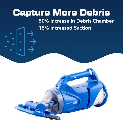 POOL BLASTER Catfish Gen 2 Cordless Pool Vacuum with Genuine Microfilter Bag, Rechargeable Handheld Spa and Hot Tub Cleaner for Small Above Ground Pools, Strong Suction and 45 Minute Runtime
