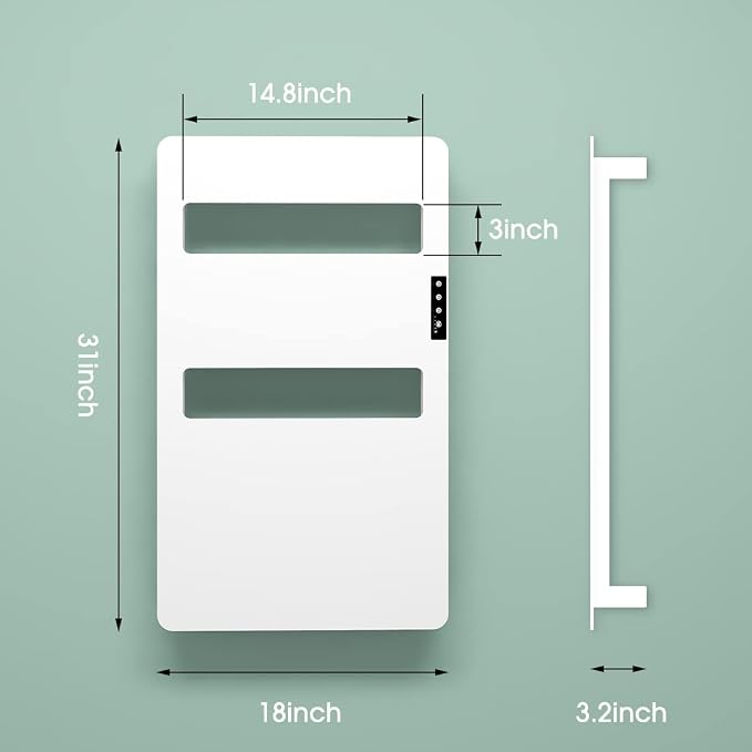 Towel Warmers for Bathroom, Towel Warmer Rack with Timer, Heated Towel Rack Wall Mounted, Electric Towel Warmer, Towel Heater, Bath Towel Dryer, Hardwired or Plug-in Models- 31x18 inch