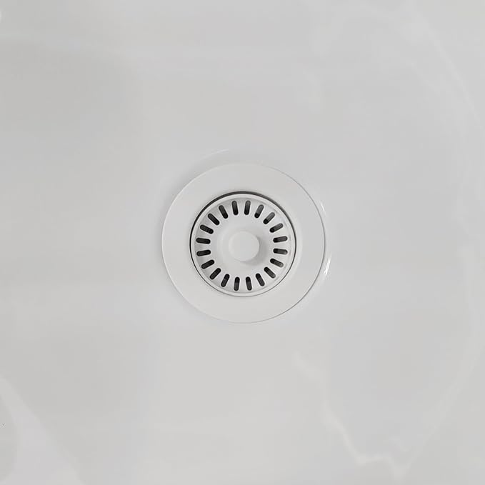 GZILA Garbage Disposal Drain Strainer and Stopper with Decorative Disposal Flange in White, Fit 3.5 Inch Standard Drain Hole