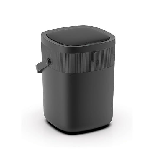 WM-DZT-12-36S Smart Motion Sensor Trash Can, Ultra-Quiet Soft-Close | Long Battery Life | Built-in Bag Storage & Portable PU Handle (Black)
