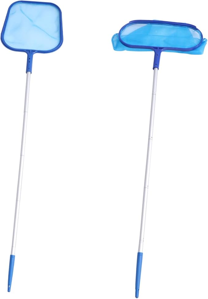 LIOOBO 1set Pool Cleaning Net Telescopic Aluminum Rod Fine Mesh for Leaf and Debris Removal for Swimming Pools and Spas Easy to Use