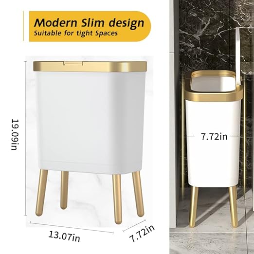 Procade Motion Sensor Trash Can with Lid, 3 Gallon Electric Bathroom Garbage can, Small White Wastebasket Touchless Trash Bin,Automatic Mini Trashcan for Bedroom,Toilet, Office, rv, Living Room