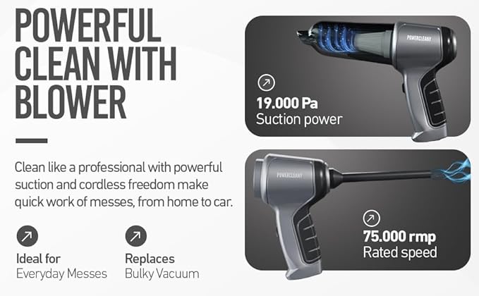 Cordless Handheld Car Vacuum Cleaner, High Suction Rechargeable Auto Vacuum, Portable Mini Vacuum for Car & Home, Small Vacuum Cleaner for Couch, Kitchen, Pet Hair, Wet Dry Use