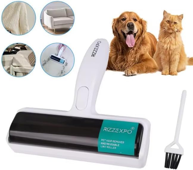 Pet Hair Remover, Reusable Lint Roller for Cat & Dog Hair, Carpet Rake for Pet Hair Removal, Cat Hair Remover Furniture, Dog Hair Remover for Car, Couch, Rugs & Bedding