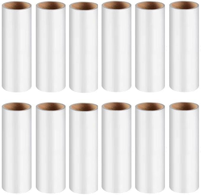 Lint Roller Refills for Pet Hair -1080 Sheets(12packs), 6.3 in Long,1.5 in Diameter,Extra Sticky for Clothes Dog &Cat Hair