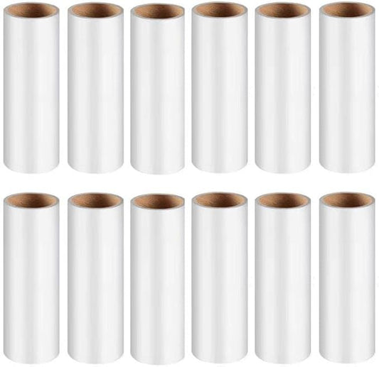 Lint Roller Refills for Pet Hair -1080 Sheets(12packs), 6.3 in Long,1.5 in Diameter,Extra Sticky for Clothes Dog &Cat Hair