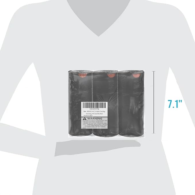 BEIDOU-PAC 4-6 Gallon Trash Bags Drawstring, 75 Count Bulk, Black & Unscented Multi-purpose Garbage Bags for Business Home Bathroom Kitchen Commercial and Industrial