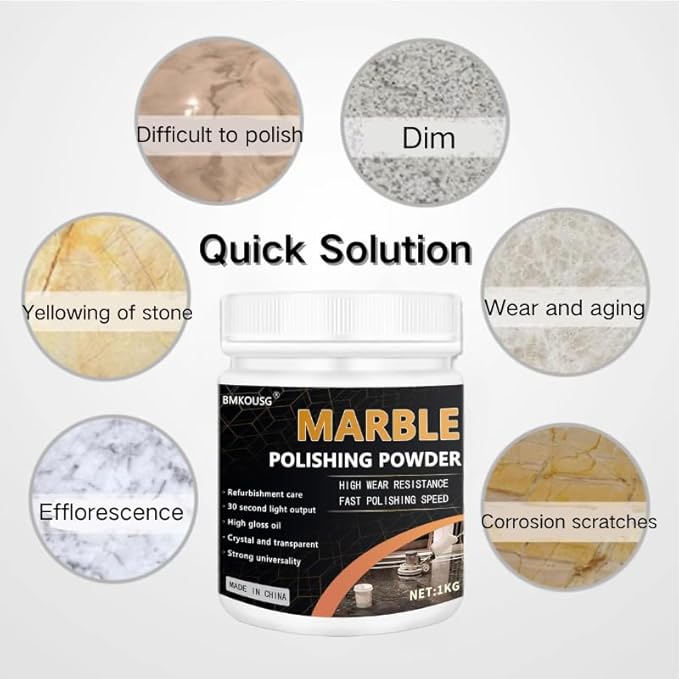 Marble Polishing Powder - Suitable for all kinds of stone polishing - Marble polishing treatment for restoring shine (5kg)