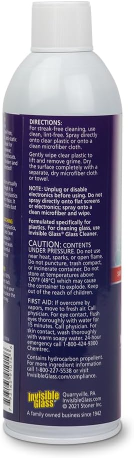 Invisible Glass 91014-6PK Clear Plastic Cleaner – Cleans and Protects Plastic on Electronics, Appliances, Eyewear, Cars, Trucks, RVs, Boats & More, Helps Prevent Fog and Static – 19 oz (Pack of 6)