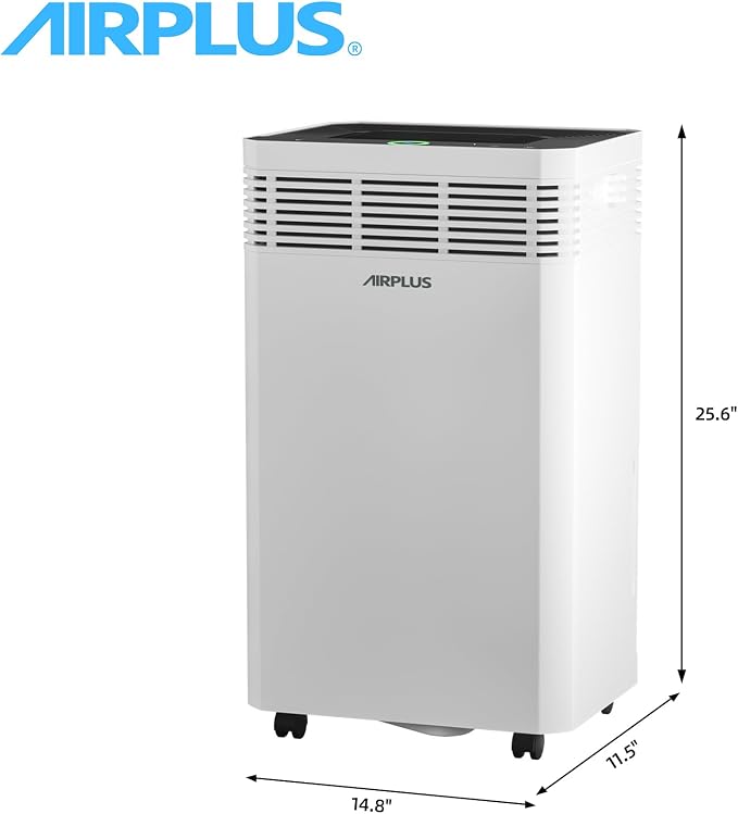 AIRPLUS 8000 Sq. Ft Commercial Grade Dehumidifier for Basement, 225 Pint Portable Dehumidifiers with Drain Hose for Large Room, Quiet Sleep Mode Dehumidifier for Bedroom, RV De humidifier for Camper