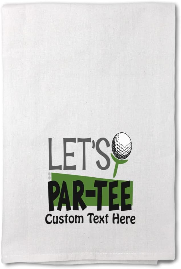 Style In Print Custom Mothers Day Decor Flour Kitchen Towels Lets Par-Tee Colour Golf Cleaning Supplies Dish Towels Personalized Text Here