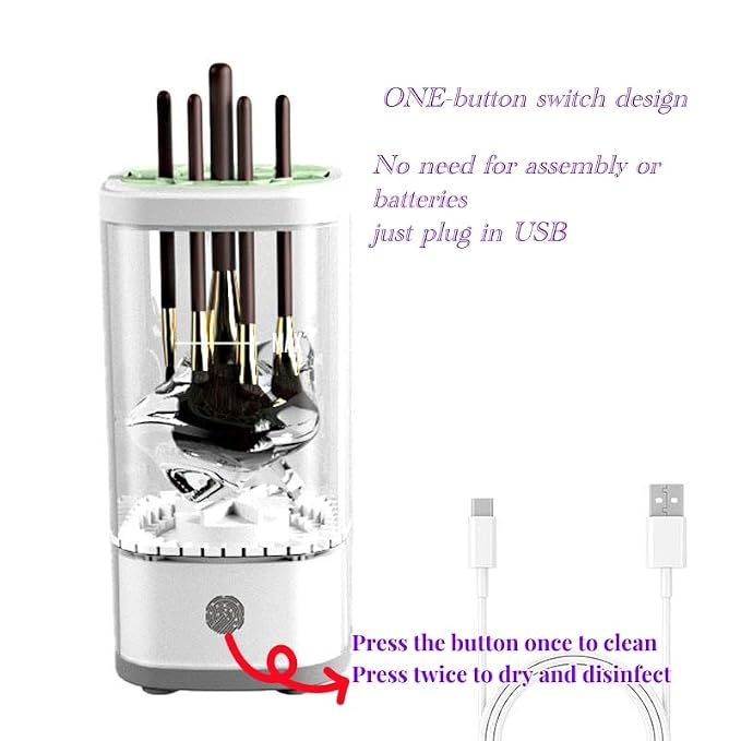 Electric Makeup Brush Cleaner Machine, LIFEES Portable Automatic USB Cosmetic Brush Cleaner Dryer for All Size Beauty Makeup Brushes Set, Foundation brush, Contour, Eyeshadow, Blush Brushes