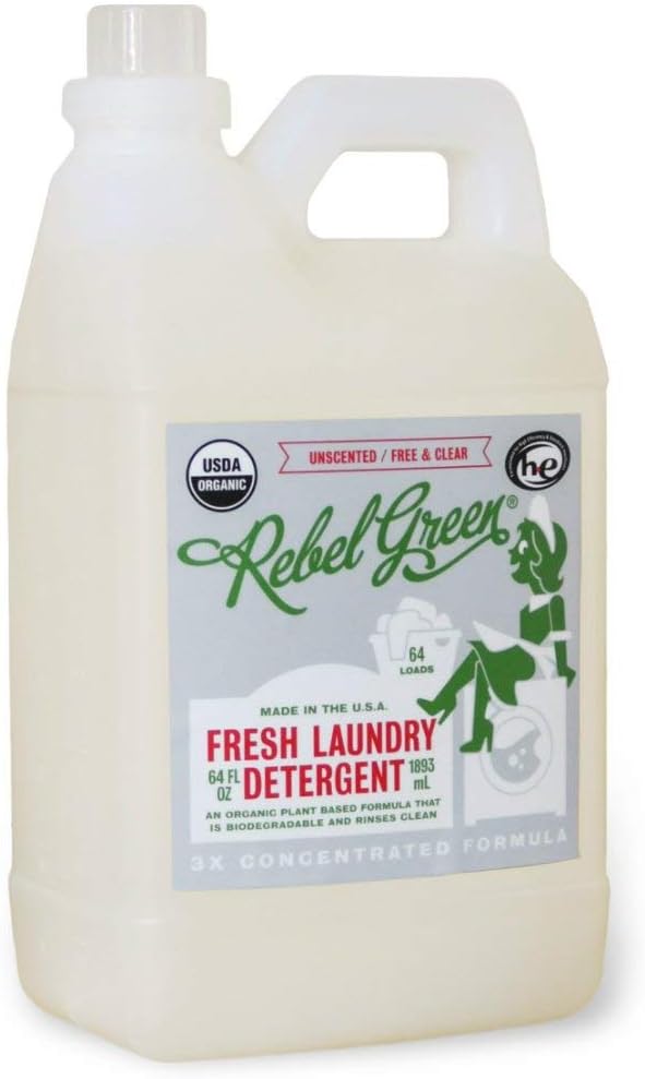 Rebel Green Organic Unscented Fresh Laundry Detergent, 64 FZ