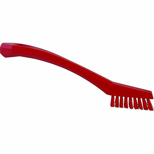 1/2 in W Detail Brush, Stiff, 5 1/2 in L Handle, 2 in L Brush, Red, Plastic, 8 in L Overall - 1 Each