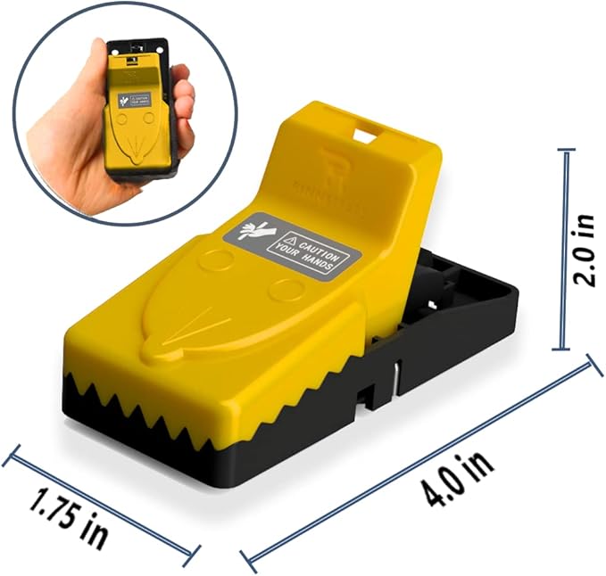 RinneTraps| 12 Pack | Snap N Trap | Mouse Trap | One Touch Setup | Reusable | Quick Kill | Made in USA