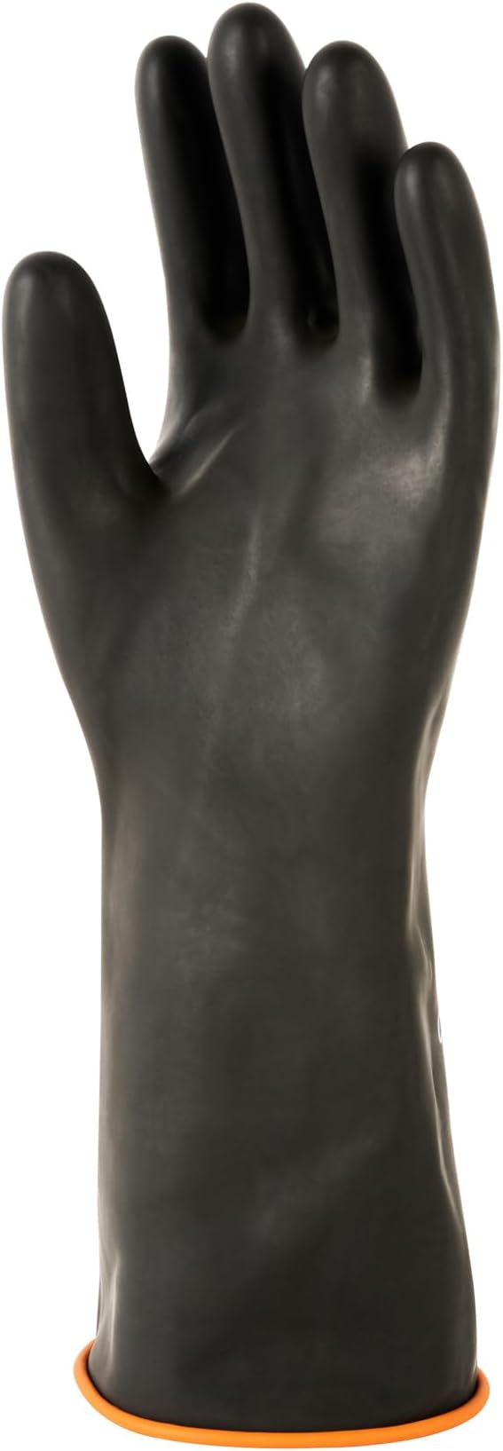 Restaurantware Chemical Resistant Gloves 10 Count 13.78 x 5.906 Inches Rubber Heavy Duty Work Gloves Industrial Slip-Resistant Extra Large Black
