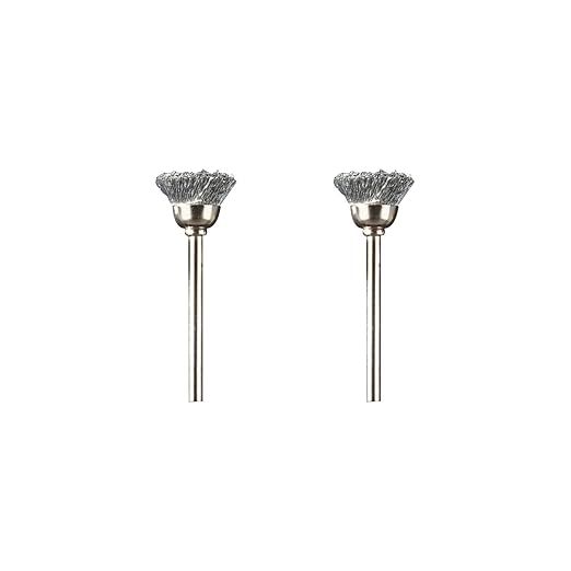 Dremel 442 Carbon Steel Brush Accessory Set, 2 Brushes (13 mm) for Cleaning and Removing Rust of Metal Materials