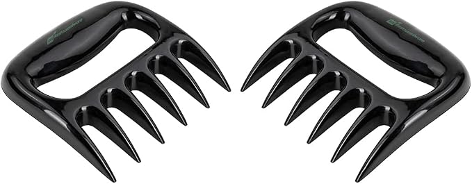 Restaurantware Met Lux 4.5 x 4.1 Inch Meat Claws 2 Meat Shredders - Sharp Blades With Handle Black Plastic Bear Claws Durable For Shredding Pork Chicken or Turkey