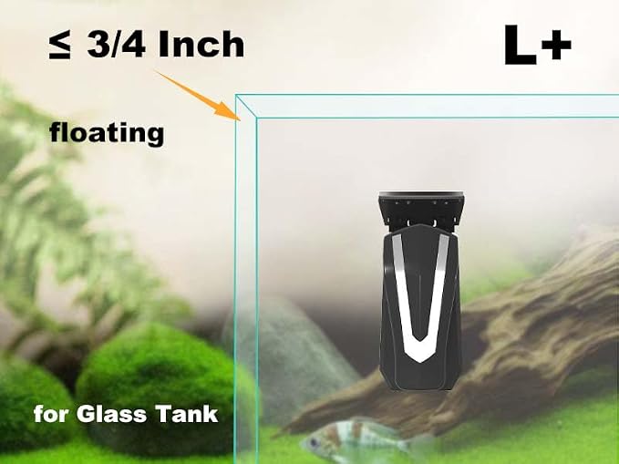 Carefree Fish Aquarium Large + Magnetic Cleaner for Thick Glass 10~18mm(2/5~3/4Inch) Heavy Duty Algae Scrubber with 4 Scrapers Floating L+(Plus)