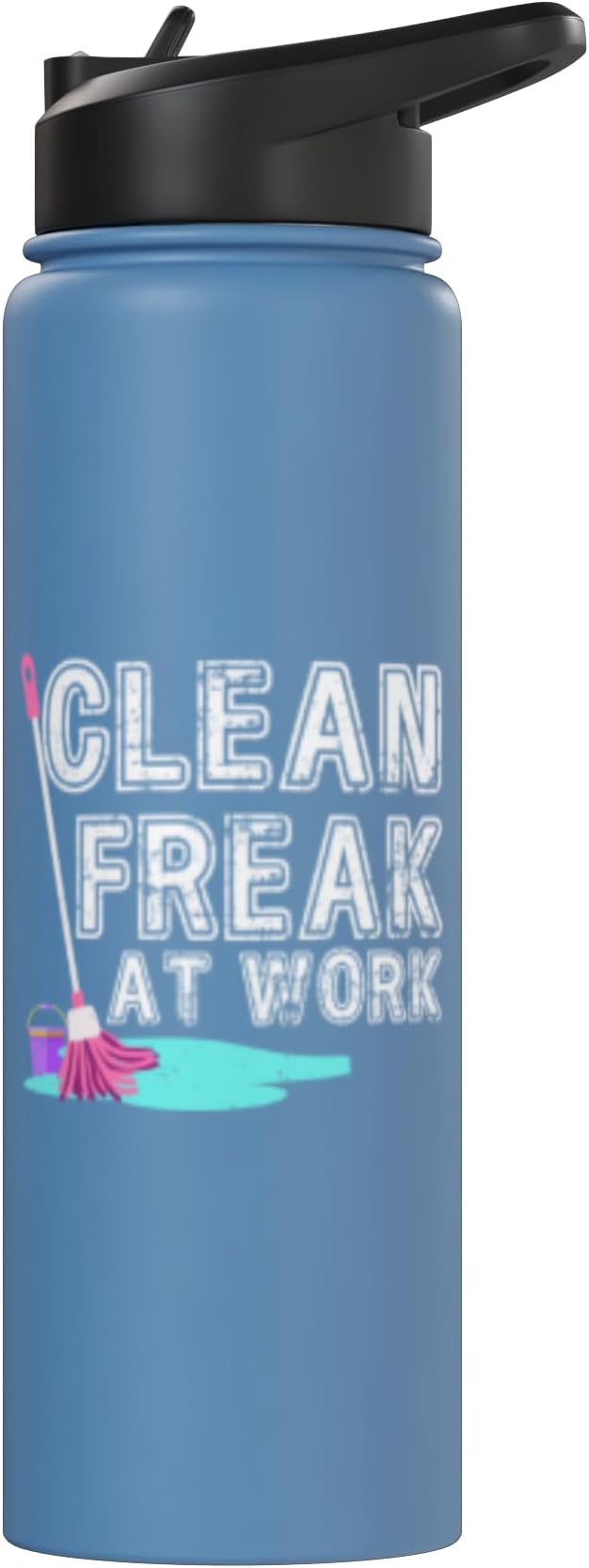 Clean Freak at Work Cleaning Stainless Steel Insulated Water Bottle