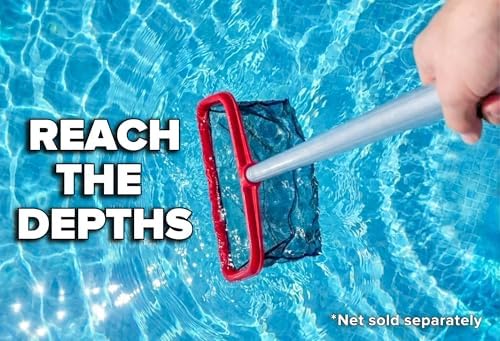 Pool Skimmer Net for Leaves - Deep Bag Pool Nets for Leaves with 12 Feet Aluminum Telescopic Pool Pole Swimming Pool Leaf Net - Heavy Duty, Reinforced Frame, Large Capacity Pool Rake