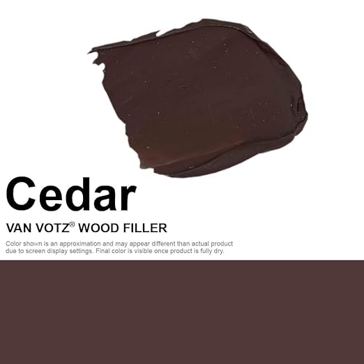 Waterproof Wood Filler [Half-Pint, Cedar] - Exterior Grade Wood Repair in 18 Paintable and Stainable Colors. Strong Adhesion and Durability for Outdoor Wood in All Weather Conditions.