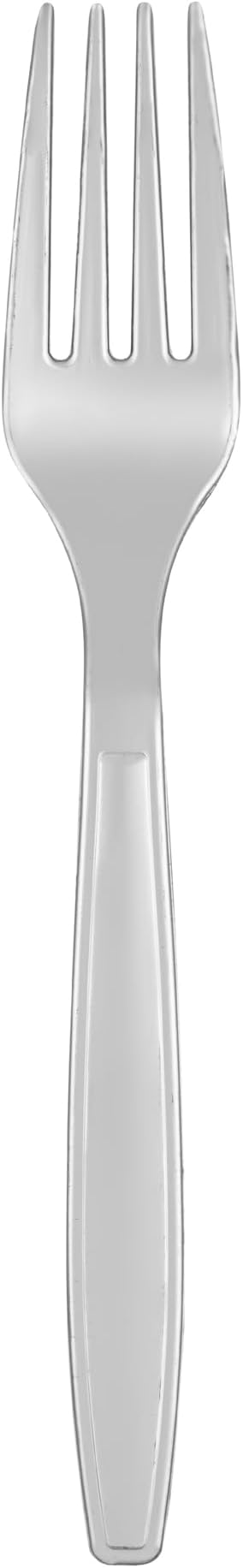 Restaurantware Moderna 7.3 Inch Disposable Forks 250 Recyclable Plastic Cutlery - Crack-Resistant For All Types Of Meals Silver Plastic Party Forks