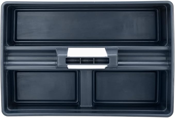 Restaurantware-RW Clean 15.9 x 10.6 x 6.9 Inch Cleaning Caddy, 1 Triple Compartment Cleaning Supply Caddy - With Handle, Crack-Resistant, Black Plastic Cleaning Basket, For Cleaning Supplies,