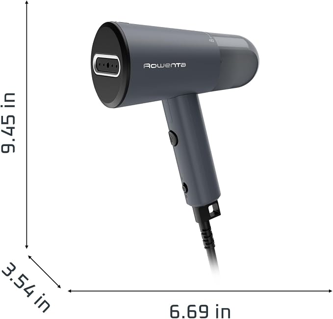 Rowenta Origin Travel Steamer for Clothes, Dual Voltage (120V–240V) Portable Garment Wrinkle Remover, Mini Foldable Handheld Steamer with Easy Storage Case, Black, DR1050