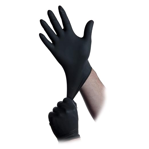 Black Lightning Nitrile Gloves 6 Mil, Disposable Powder-Free Exam & Work Gloves, Heavy Duty Chemical Resistant, Food Safe, Medical & Mechanic Gloves, Black, Medium, 1000 Count