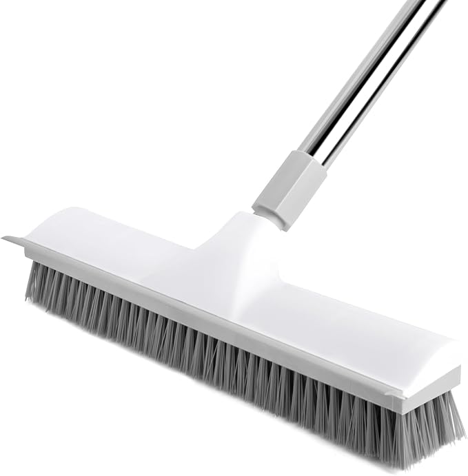 Multifunction Silicone Broom+Floor Brush, 2-in-1 Scraping Brush,with 59.8" Long-Handled Adjustable Floor Brush, Suitable for Cleaning Kitchen, Bedroom, Shower Room, Floor