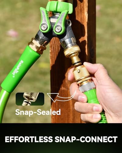 RainPoint Spray Nozzle & Quick Connector Combo | Effortless 8-Mode Zinc-Brass Garden Set