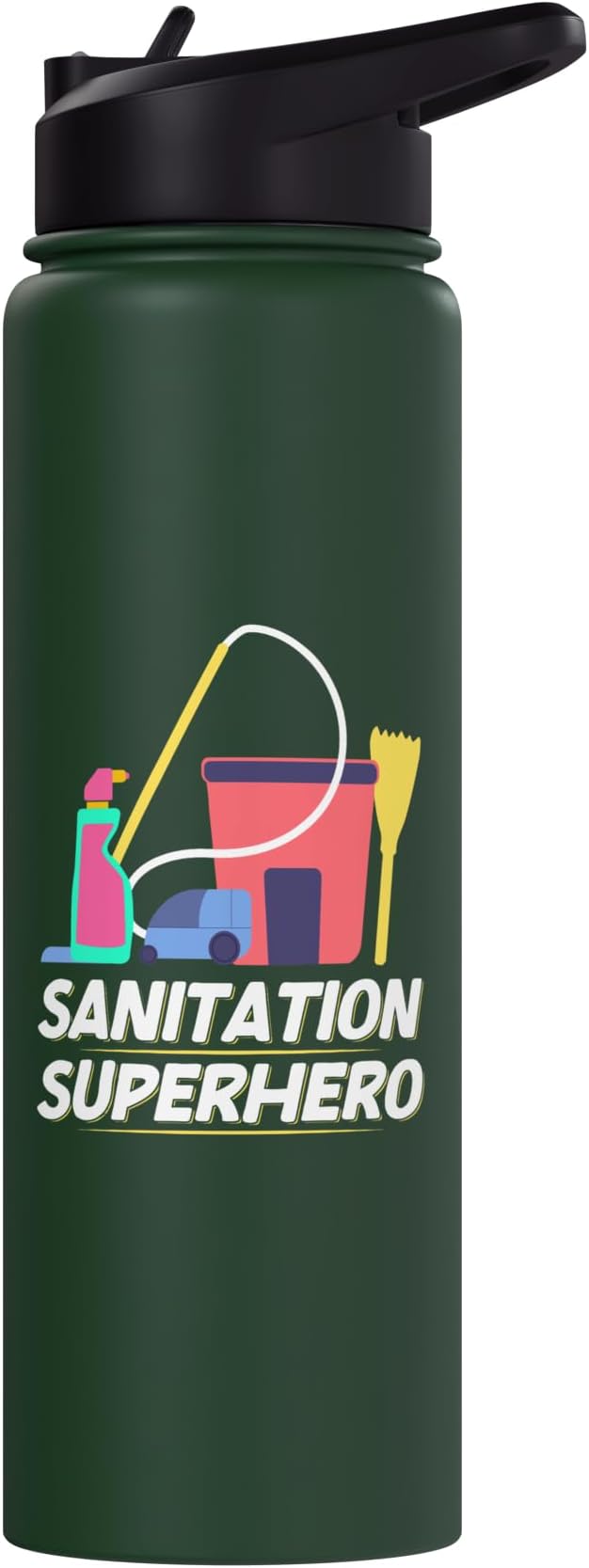 Sanitation Superhero Cleaning Stainless Steel Insulated Water Bottle