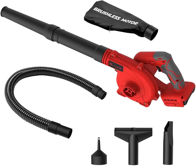 Cordless Compact Leaf Blower Vacuum by LivingSURETM Lightweight Electric Handheld Blower for Lawn and Leaf Care, Patio Cleaning, Dust Cleaner - Battery Not Included