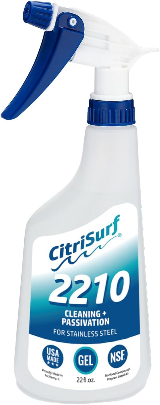 CitriSurf® 2210 Gel Stainless Steel Passivation Cleaner 22oz Spray Bottle
