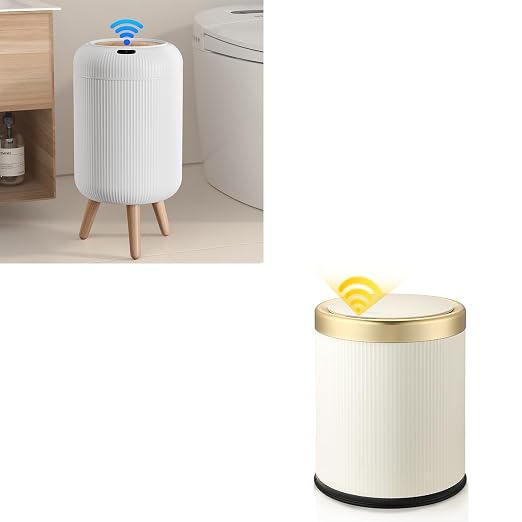 Automatic Touchless Bathroom Trash Can with Lid, 3 Gal and 2.8 Gal Automatic Garbage Bin for Bedroom，Kitchen，Office