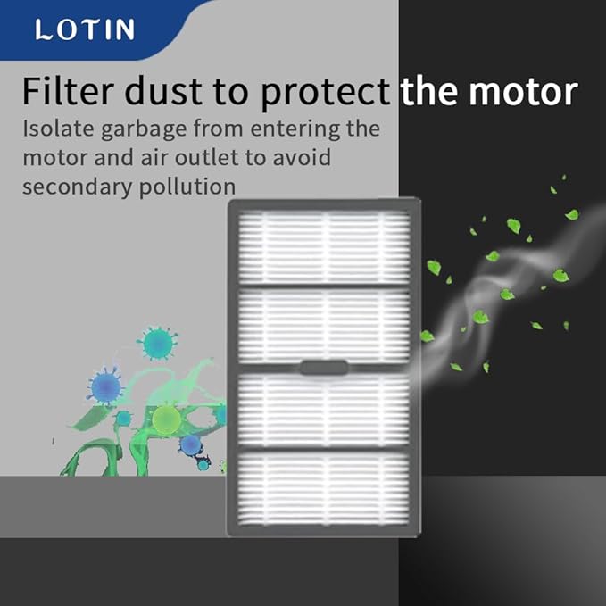 LOTIN Replacement Parts Kit Compatible with Roomba s9(9150),s9+(9550), Series Vacuum Cleaner.Pack of 2 Set of Multi-Surface Rubber Brushes,8 Side Brushes,8 Filters,10 Dust Bags,2 Tools