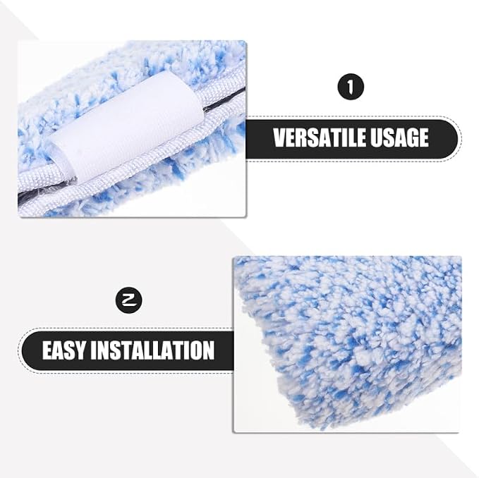 Ipetboom Replacement Window Scrubber Pads 4 Pack Reusable Microfiber Window Cleaner Refills for Bathroom Mirrors Tabletops Glass Cleaning 14.17 X 2.75 X 1.57 in