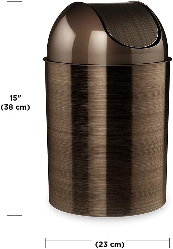 Umbra Mezzo Swing-Top Waste Can, 2.5-Gallon (10 L), Bronze