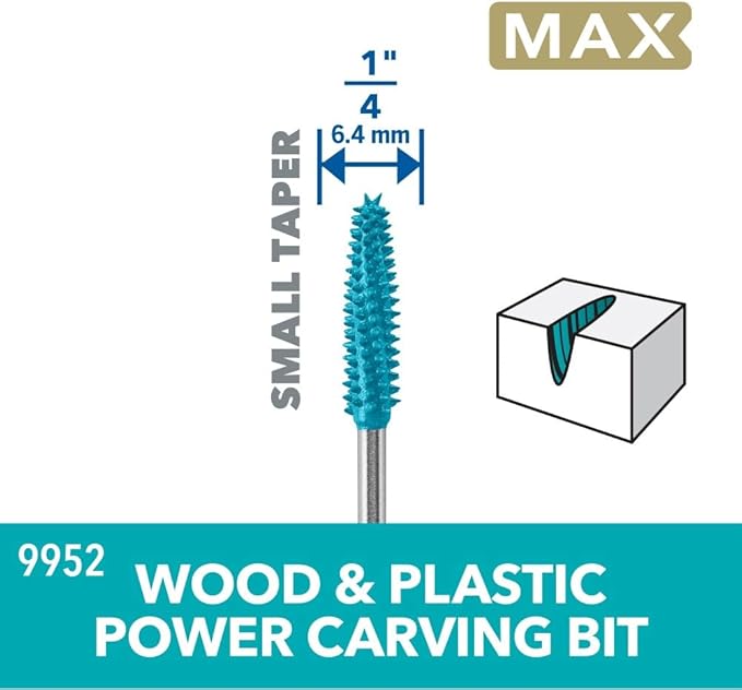 Dremel 9952 1/4" (6.4mm) Max Power Carving Bit
