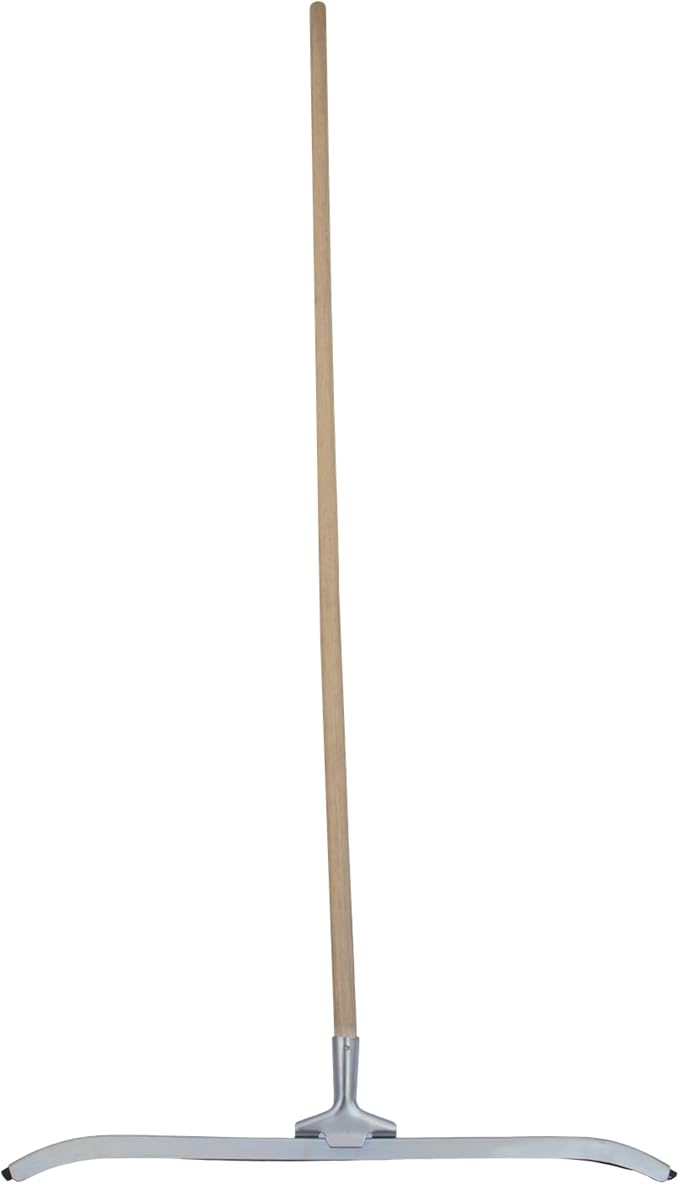 MARSHALLTOWN Asphalt Squeegee, 36 Inch Neoprene Curved Blade, 60 Inch Wood Handle, Reversible Floor Squeegee for Concrete and Garage, Heavy Duty Sealcoating Tool, RED700248