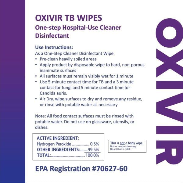 Oxivir Diversey 5627427 Tb Disinfectant XL Wipes, Accelerated Hydrogen Peroxide Based Cleaner Disinfectant, Ready-to-Use, Unscented, 160-Wipes, 1 Bucket (Pack of 4)