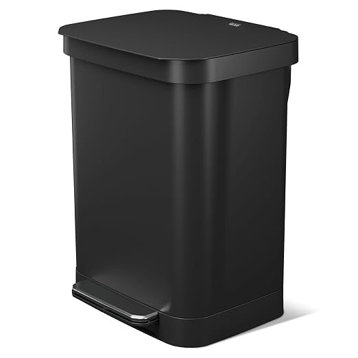 Glad 13 Gallon All Stainless Steel Trash Can with Clorox Odor Protection
