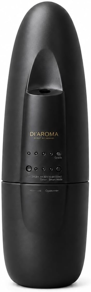 Di’Aroma Smart Plug-in Aroma Diffuser – Silent Waterless Scent System for Home & Office, Luxury Cold-Air Nebulizing Fragrance Machine, Covers Up to 500 Sq Ft (Black)