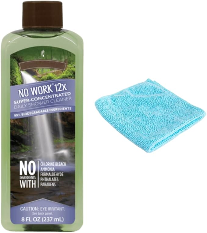 Melaleuca No Work Daily Shower Cleaner – 8 fl. oz. with Free Microfiber Cloth