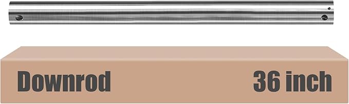 36 inch Ceiling Fan Downrod, 3 FT Brushed Nickel Downrod for Ceiling Fan, 1 inch Outside Diameter, Ceiling Fan Boom Suitable for a Wide Range of Fans (Nickel, Not Threaded)