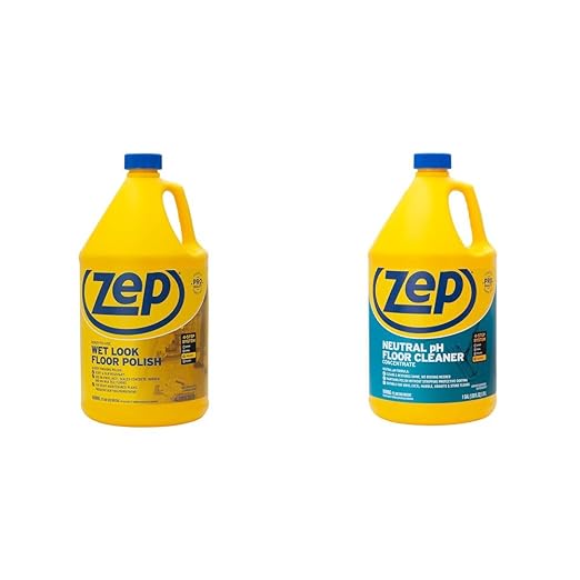 Zep Wet-Look Floor Polish and Neutral Floor Cleaner Bundle - 1 Gallon Each